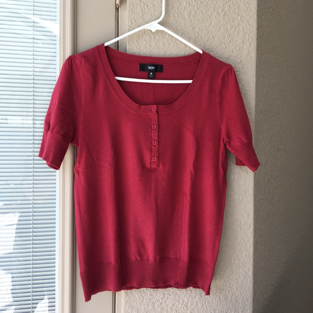 Mossimo Cranberry Scoop Neck Sweater Sz. Junior M